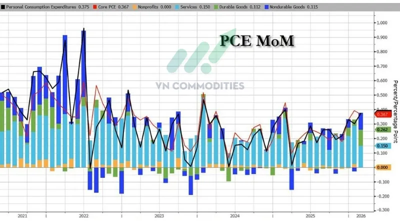 H&agrave;ng h&oacute;a kh&ocirc;ng l&acirc;u bền: tăng mạnh +0.115% MoM